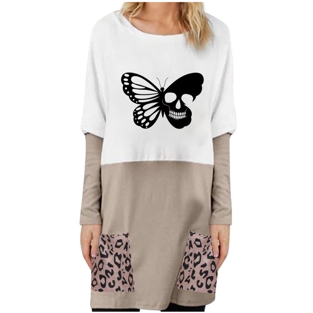 Tops para mujer Camisas Blusas Elegantes Camisas casuales de manga larga Moda Impreso Cuello redondo Blusa de otoño Pullver Odeerbi ODB-5