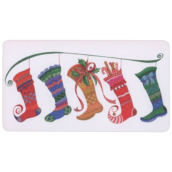 Pictura Five Fancy Vintage Patterned Stockings Money Holder and Gift Card Holder Christmas Card