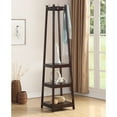 thumbnail image 2 of Roundhill Vassen Coat Rack With 3-Tier Storage Shelves, Espresso, 2 of 5