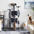 thumbnail image 3 of Yaheetech 62.2" H Multilevel Cat Tree with 3 Scratching Posts and Double Condos, Dark Gray, 3 of 8