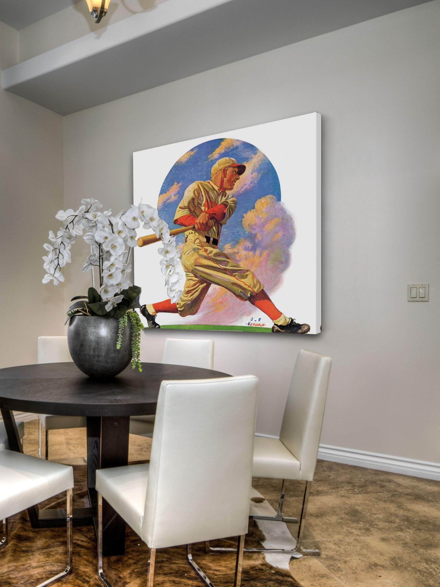 Marmont Hill Baseball Batter by J.F. Kernan Painting Print on Canvas