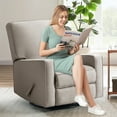 thumbnail image 4 of Harkawon Swivel Rocker Recliner Chair, High Back Glider Recliner with Linen Fabric, Nursery & Living Room Ergonomic Rocking Chair for Small Spaces, Grey, 4 of 7