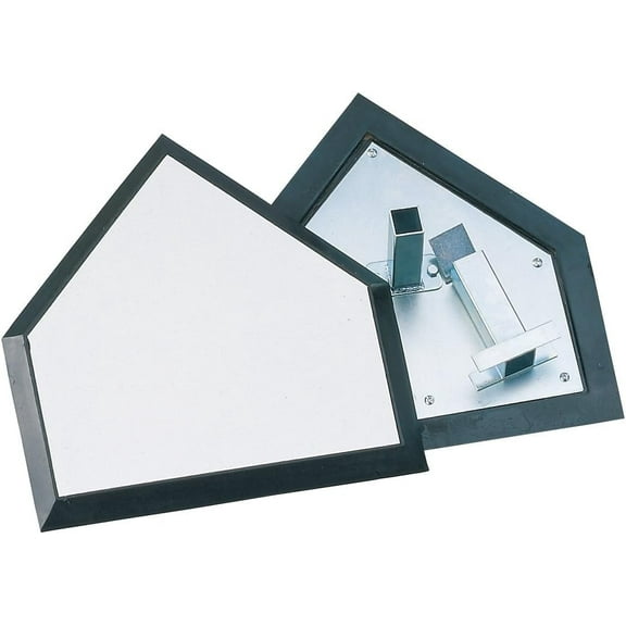 Champion Sports Pro Anchor Home Plate – Molded Rubber, Metal Bottom Home Plate with Ground Anchor , RED