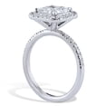thumbnail image 5 of HeartsAndYou 2.23ct Radiant Cut Moissanite Engagement Ring for Women Halo Solitaire 18k White Gold over Silver, 5 of 7