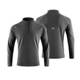 thumbnail image 5 of Men's Long Sleeve Fitness Top Nylon Spandex | Athletic Training Jacket Stand Up Collar Full Zip Elastic Moisture Wicking Quick Dry Outdoor Sports Casual Gym Workout | Zenithor,Dark Gray 2XL, 5 of 9