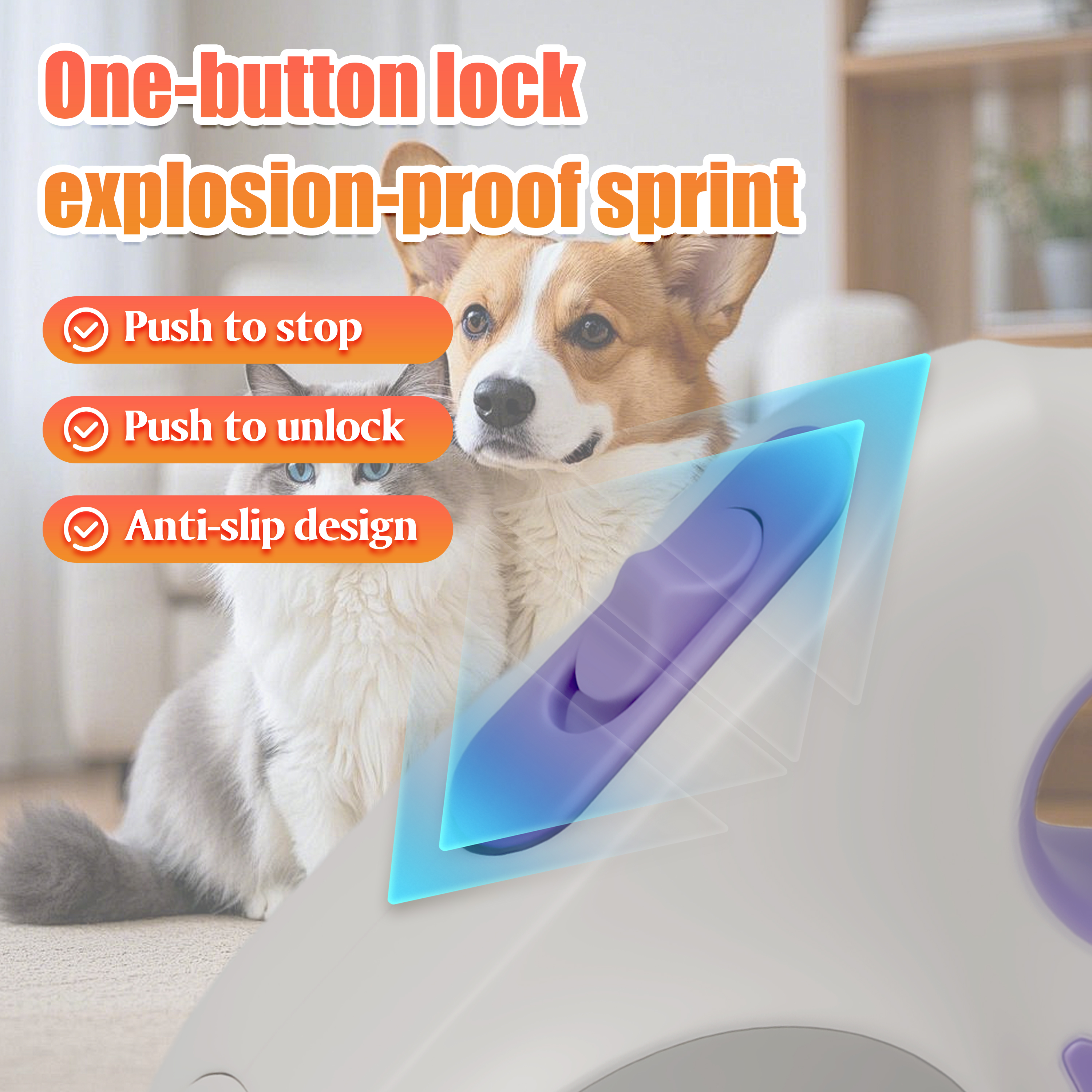 9.8FT Retractable Dog Leash with LED Light, U-Shape Tangle-Free Design & RGB Side Lights, for Small/Medium Dogs Up to 50 lbs (Batteries Not Included)