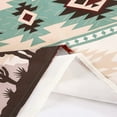 thumbnail image 5 of Chezmoi Collection Dune 4-Piece Southwestern Cowboys Aztec Window Curtain Set with Sheer Backing, Multicolor Teal Brown Beige Tan Red, 120 inch x 84 inch, 5 of 8