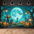 thumbnail image 3 of Spooky Theme Halloween Banner Scarecrow Pumpkin Lantern for Halloween Party Outdoor Decoration, 3 of 9