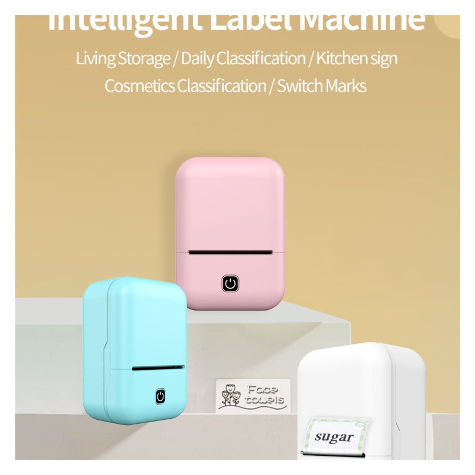 Portable Thermal Printer with Box Self-Adhesive Label Printer Small Mini Bluetooth Sticker Marker