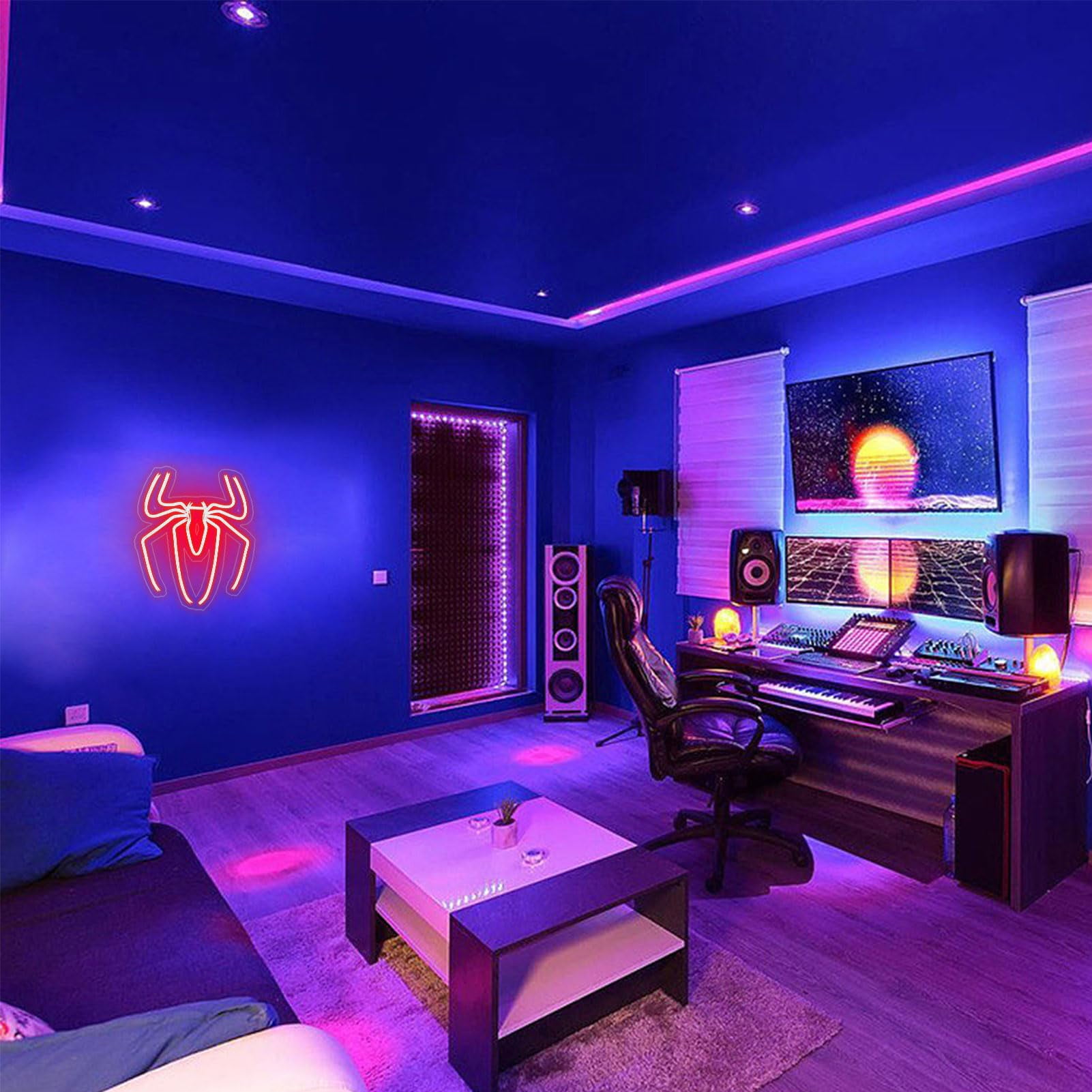 Red Hero Style Neon Sign 3-Level Dimmable LED Light USB Wall Decor for Bedroom Game Room Party