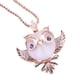 thumbnail image 5 of Fiudx Ofertas flash del día solo en línea Aleación antigua de oro rosa con collar de búho de cristal de diamantes de imitación., 5 of 7