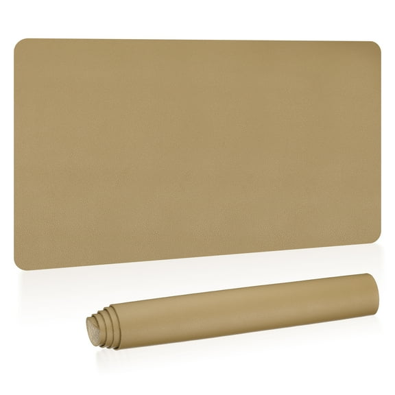 Uxcell 35"x17" Large Desk Mat, PU Leather Dual Side Large Desk Pad, Gold Tone