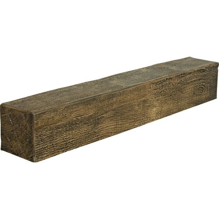 

6 H x 6 D x 60 W Rough Sawn Faux Wood Fireplace Mantel Premium Aged
