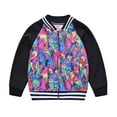thumbnail image 2 of WOLLED Toddler Boy's Jacket Colorblock Varsity Baseball Jacket Coat Zipper Casual Sport Cardigan Sweatshirt Sized 1-6T, 2 of 9
