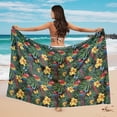 thumbnail image 4 of Uourmeti Bird Hibiscus Swimsuit Sarong Coverup for Women Chiffon Breathable Scarf Blouse for Swimwear Sheer Beach Bathing Suit Cover Up for Cruise Ships One Size, 4 of 7