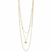 Zad Jewelry Golden Garden Bee Charm Link Chain Multi Layer Necklace, Gold