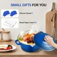 thumbnail image 5 of 6QT Enameled Cast Iron Dutch Oven Pot with lid, Free Silicone Gloves and 50 Pcs Baking Paper Liner, Heavy-Duty & Non-stick Enamel Coated Cookware for Cooking, Bread Baking, Roasting, Blue, 5 of 11