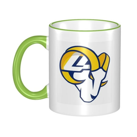 

Los_Angeles_Rams 11 Oz Originality Coffee Mugs Large Water Mugs With Handle Porcelain Coffee Cup Thank You Gifts For Mom Dad And Friends Green