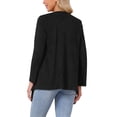 thumbnail image 3 of INSPIRE CHIC Women's Faux Suede Cardigan Lapel Draped Open Front Long Sleeve Lightweight Fall Jacket Casual Work Outwear S Black, 3 of 6
