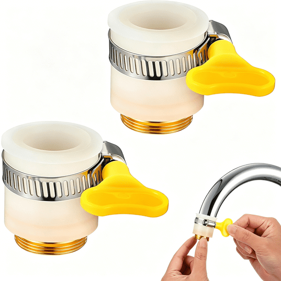 HIBIBUD 2Pcs Adjustable Faucet Adapter for Faucets,Universal Fits 13-25mm Outer Diameter,Faucet Tap Quick Connector Kit for Countertop Common Faucet Mount Water Filters
