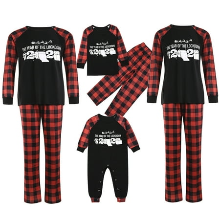 

Huakaishijie Family Matching Christmas Pajamas Sets Long Sleeve PJS Family Set Sleepwear for Kids Men Women