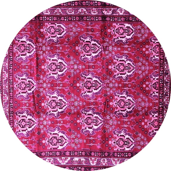 Ahgly Company Indoor Round Persian Pink Traditional Area Rugs, 8' Round