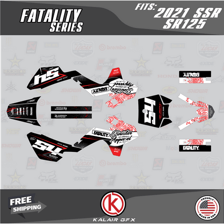 Kalair GFX Graphics Kit for SSR SR70 SR110 and SR125 (2021) Fatality Series Kalair GFX Graphics Kit for SSR SR70 SR110 and SR125 (2021) Fatality Series