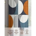 thumbnail image 6 of Navy Blue Sheer Curtains 96 Inch Length 2 Panels Set for Living Room/Bedroom, Middle Century Modern Geometric Abstract Art Curtain Sheers Drapes Rod Pocket Curtains Window Treatment Set 52''x96''x2, 6 of 7