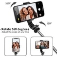 thumbnail image 3 of MATEPROX Selfie Stick Tripod with Remote, 3 in 1 Extendable Portable Foldable Cell Phone Holder Stand for iPhone Samsung LG - Black, 3 of 8