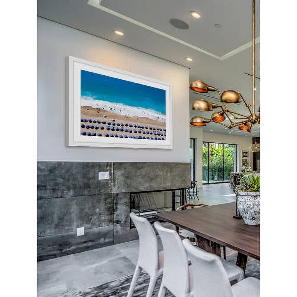 MARMONT HILL  - 'Blue Umbrella Rows' Framed Painting Print - Multi-Color 18 x 12