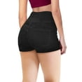 thumbnail image 2 of Women Butt Lift 3 Button High Wide Waist Stretch Denim Short, 2 of 2