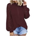 thumbnail image 5 of Women’s Long Sleeve Tops Lace Casual Loose Blouses T Shirts Ladies Elegantes T-shirts Business Casual Tops for Works, 5 of 5