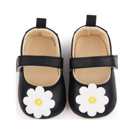

SYNPOS 0-18M Baby Girls Flower Shoes PU Leather Shoes Soft Sole First Walkers