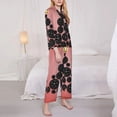 thumbnail image 3 of Fuzoiu Happy New Year3 Print Women's Long-Sleeved Pajama,Lounge Button Down Nightwear,Womens Notch Collar Pajama Set-Medium, 3 of 7