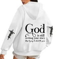 thumbnail image 2 of FAOWME Womens Hoodies With Pocket Long Sleeve Letter Print Drawstring Loose Comfortable Fashion Sweatshirts For Autumn Winter Daily Wear White Xxxl, 2 of 6