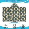 thumbnail image 2 of Dark Green Princess Castle Pattern Hooded Bath Towel，60"x35" for Ages 3 To 12 Kids, Quick Dry Lightweight Soft Microfiber Hood Beach Towel Cover Up for Kids, 2 of 7
