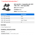thumbnail image 2 of Ball Joint Kit 4 - Compatible with 1987 - 1989, 1991 - 1995 Toyota MR2 1988 1992 1993 1994, 2 of 2
