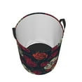 thumbnail image 3 of Daiia Roses Skulls Round Laundry Basket with Handles Thickened Waterproof Circular hamper,Dirty Clothes Storage Basket for Bedroom,Bathroom,College Dorm-Medium, 3 of 8