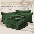 thumbnail image 3 of Juego de edredón HYMOKEGE Queen Seersucker, verde oscuro, 7 piezas, 3 of 5