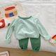 thumbnail image 3 of Gibobby Conjunto de pantalón para bebé Niños pequeños Niñas Niños Primavera Invierno Sólido Pantalones de manga larga Tops Ropa de dormir(Verde,3-4 Años), 3 of 4