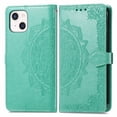 thumbnail image 3 of iPhone 11 Wallet Case 6.1", Mandala Premium PU Leather Flip Stand Protective Cover with Card Slots Secure Magnetic, Green, 3 of 7