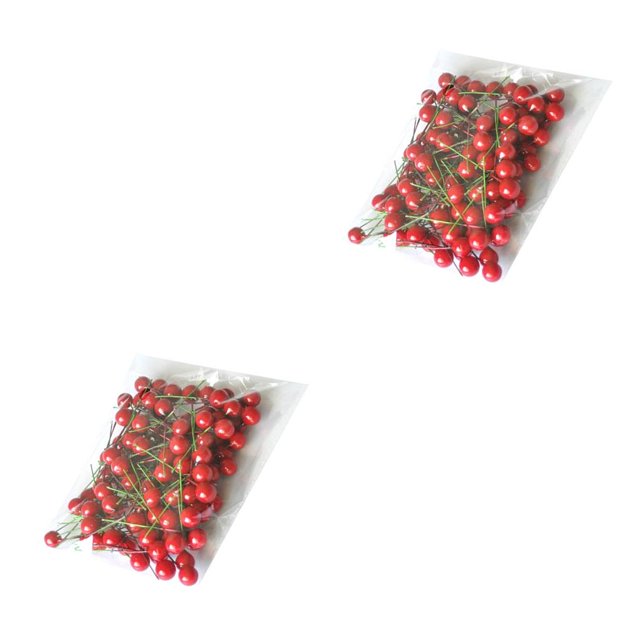 Cateissary Bolsa de 100 Uds. De espuma de bayas rojas de Navidad Artificial, fruta de simulación, cereza pequeña, regalo de Navidad para el hogar, Type1 NO1 Cateissary CBP082643