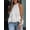 White, variant on Women's Halter Ruffle Flowy Top Sleeveless Ruched Sheer Tie Back Tanks Blouse with Floral Print elegant Loose Blouse Tank Tops White S