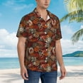 thumbnail image 3 of Gukieu Coffee Stamp Print Men's Short-sleeved Shirts, Button-down Lapel Hawaiian Shirts, T-shirts, Beach Vacation Summer Casual Wear,Medium, 3 of 7