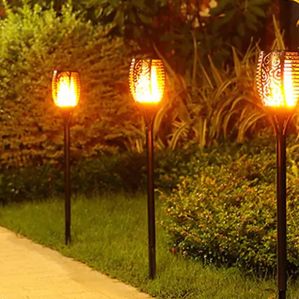 Flickering LED Solar Flame Torch Light Outdoor Waterproof Garden Yard Lawn Lamp