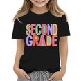 thumbnail image 3 of UACY Girls Second Grade Back to School T Shirt Short Sleeve Crew Neck Cotton Casual Graphic Tee for Kids (Black, 10-11Years), 3 of 6