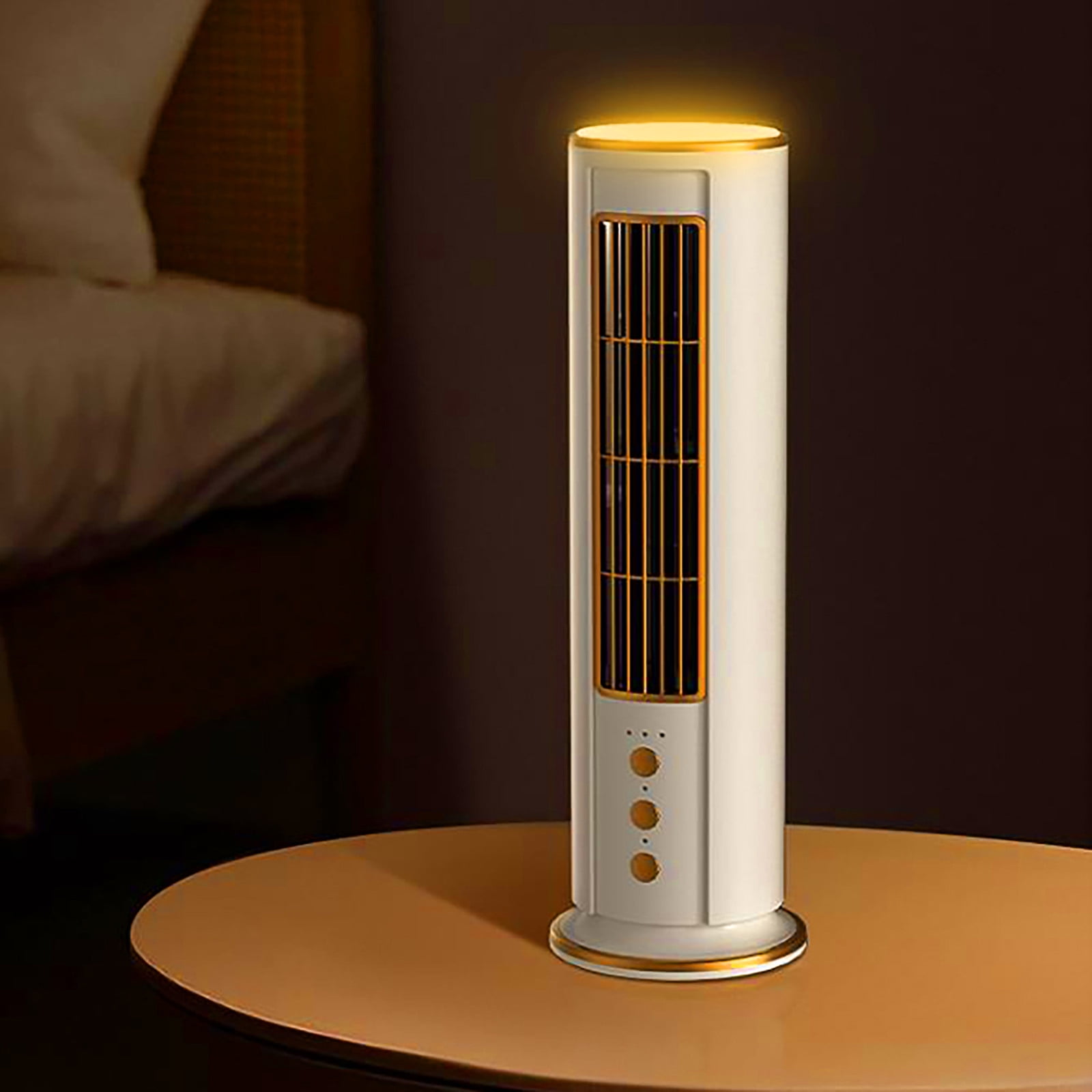 Clearance! Tower Fan, 13'' Portable Small Desk Fan with Remote Control, USB Rechargeable Floor Fan, 3 Wind Speed, Quiet Cool Bladeless Table Fan, Vertical Table Fan for Home Office Bedroom Desktop