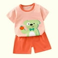 thumbnail image 4 of Lovzfmll 2-Piece Cartoon Print Short Set, Short Sleeve Top & Shorts for Boys & Girls, Casual Outfits for Toddler 3-4 Years, 4 of 9