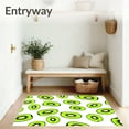 thumbnail image 3 of ODIKA 4'x6' Machine Washable Non-Slip Area Rug, Whimsical Kiwi Slice Cartoon Inspired Fruit High Traffic Rug with Pad, Green, 728795, 3 of 8