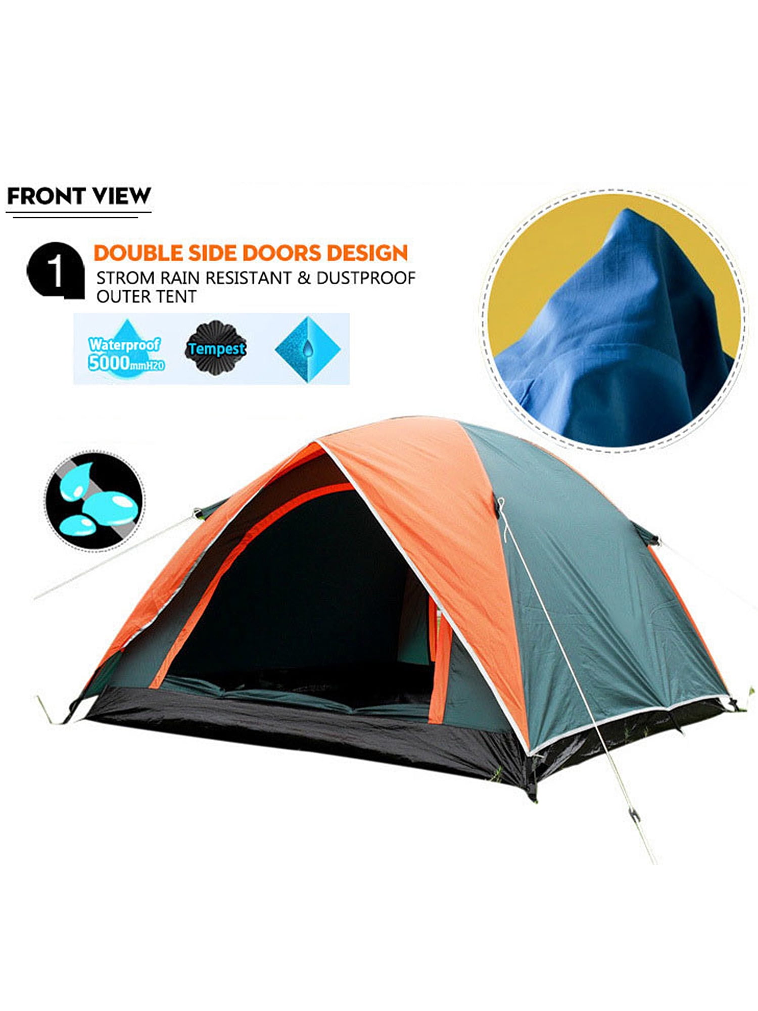 tents for winter living on 4 Person Waterproof Double Layer Outdoor Camping Winter Tent For Rest Travel Us Walmart Com Walmart Com